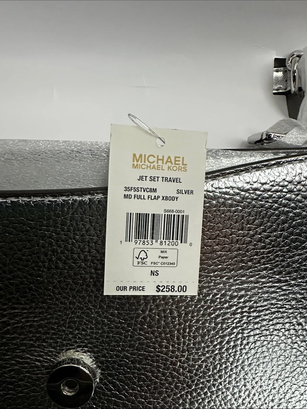 Metallic Silver Crossbody Clutch - Unknown Brand - Picture 2 of 4